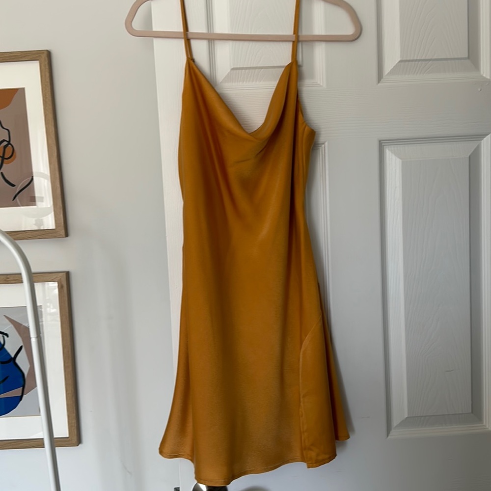Astr The Label gold mini dress with adjustable strap